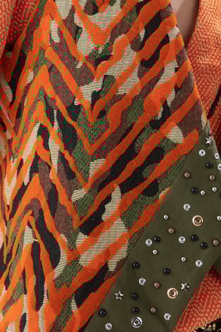 Gilet - Noir, vert et orange