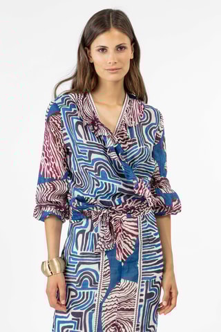 Chemisier noué en ramie Gaby - Rose