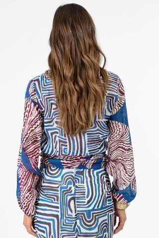 Chemisier noué en ramie Gaby - Rose