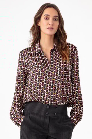 Chemise - Blanc, noir, rouge et orange