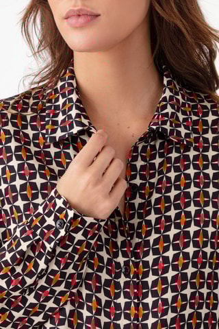 Chemise - Blanc, noir, rouge et orange