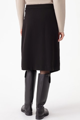 Asymmetrische Plissérok - Zwart en multicolor