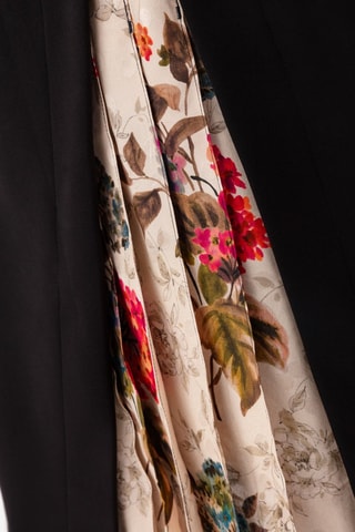 Asymmetrische Plissérok - Zwart en multicolor