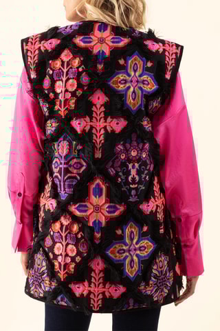 Gilet Romy - Noir, orange, violet et rose