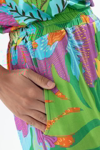 Pantalon - Vert, jaune et rose