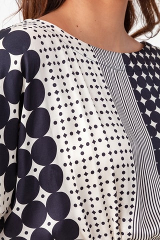 Midi-jurk - Wit en zwart