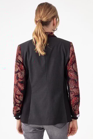 Veste - Noir, beige, rouge et gris