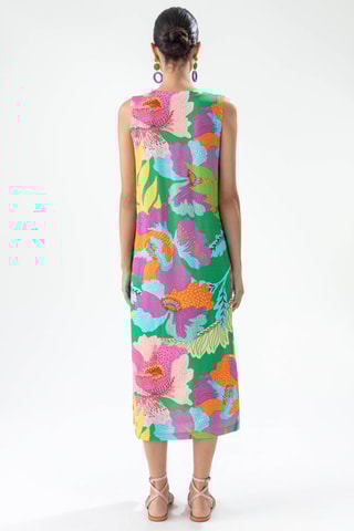 Jurk - Groen, geel en roze