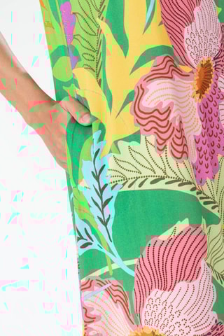 Jurk - Groen, geel en roze