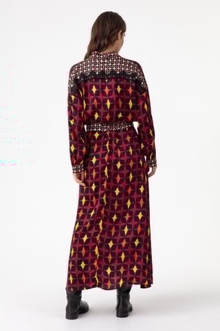 Blouse-jurk - Zwart, rood en geel