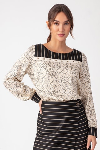 Jurk - Zwart en beige