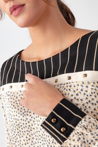 Jurk - Zwart en beige