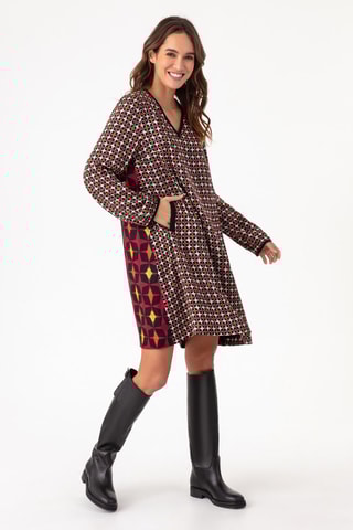 Jurk - Zwart en multicolor