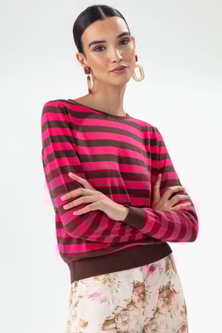 Pull - Marron et rose
