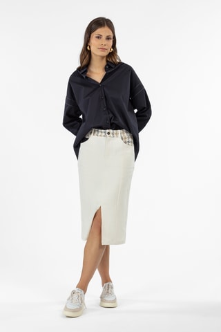 Jupe droite midi Bolton - Marron