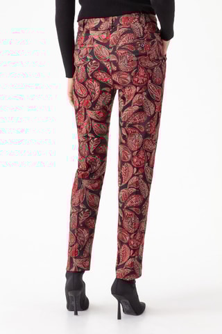 Pantalon - Noir, beige et rouge