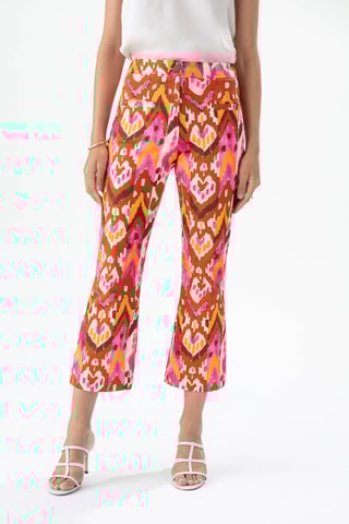 Pantalon - Blanc, orange et rose