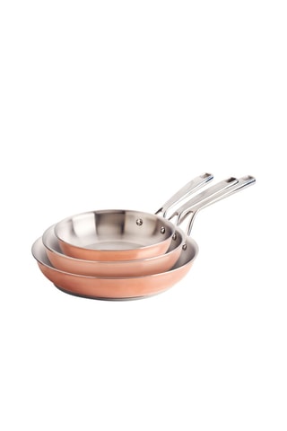 3 sartenes de acero inoxidable y cobre - 20/24/28 cm