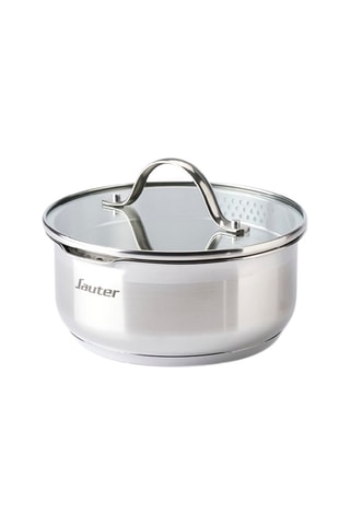 Tapa de cristal con asa de acero inoxidable - 16 cm