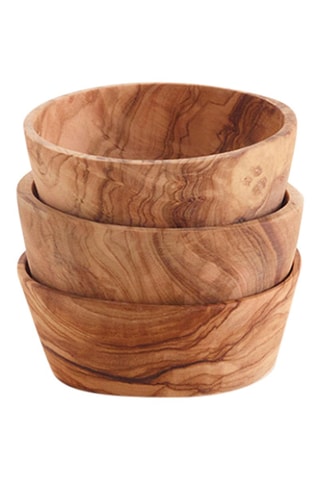 3 boles de madera de olivo - 12 cl