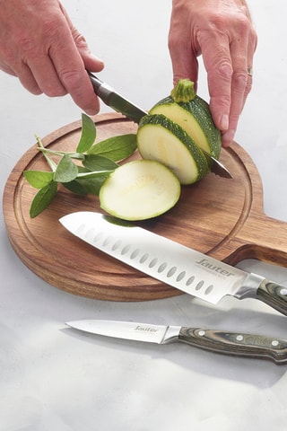 Cuchillo office de acero inoxidable con mango de madera