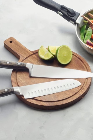 Cuchillo office de acero inoxidable con mango de madera