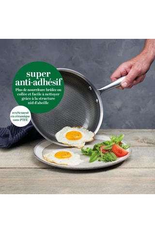 Batería de cocina de acero inoxidable con revestimiento cerámico - 9 piezas