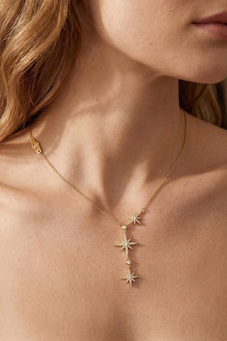 Collier - Plaqué or jaune et zircons