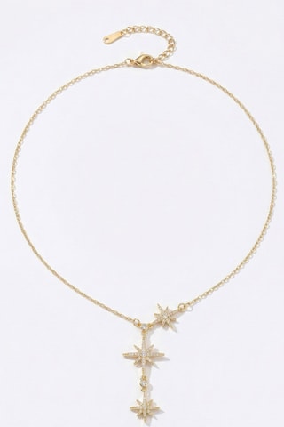 Collier - Plaqué or jaune et zircons