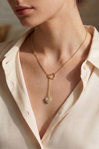 Collier - Plaqué or jaune et zircons