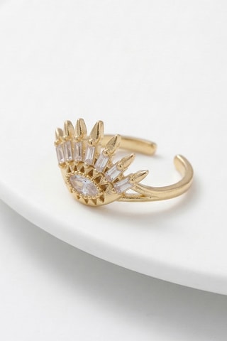 Bague - Plaqué or jaune et zircons