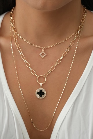 Collier doré à l'or jaune Zircons