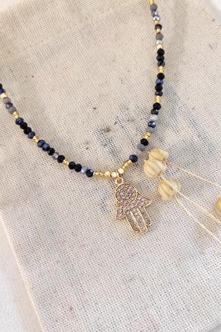 Collier - Plaqué or jaune et zircons