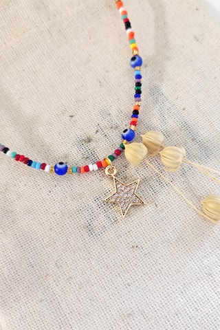 Collier - Plaqué or jaune et zircons