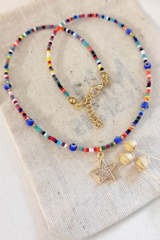 Collier - Plaqué or jaune et zircons