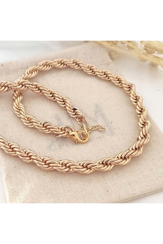 Collier chaîne torsadée - Laiton doré à l'or fin