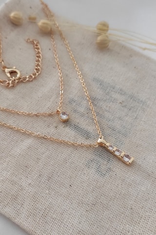 Collier doré à l’or fin jaune Zircons