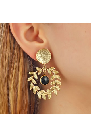 Boucles d'oreilles pendantes - Laiton plaqué or