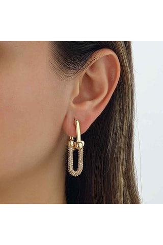 Boucles d'oreilles - Laiton plaqué or & zircons