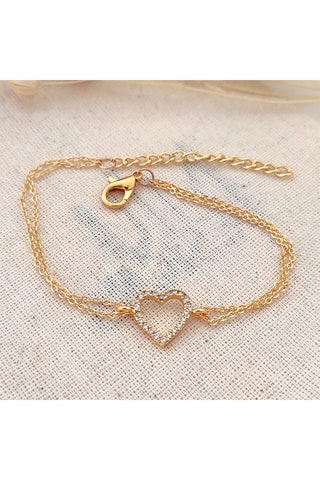 Bracelet - Laiton plaqué or & zircons