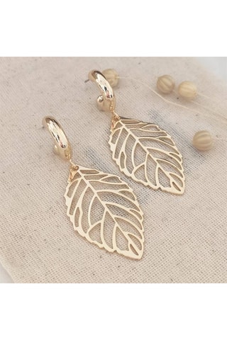 Boucles d'oreilles pendantes - Laiton plaqué or