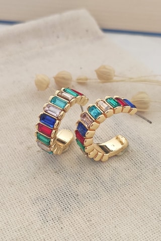 Créoles dorées à l’or fin jaune Zircons