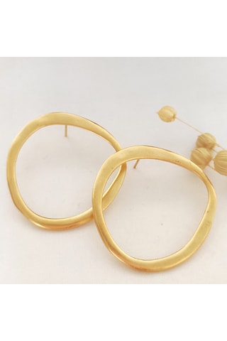 Boucles d'oreilles créoles - Laiton plaqué or