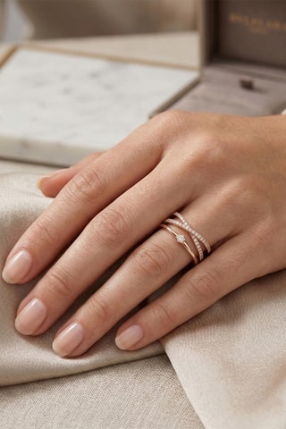 2 bagues - Plaqué or jaune et zircons