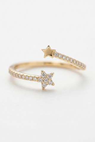 Bague - Plaqué or jaune et zircons