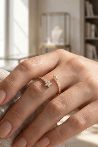 Bague - Plaqué or jaune et zircons