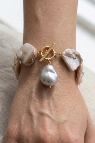 Bracelet - Plaqué or jaune et perles de culture