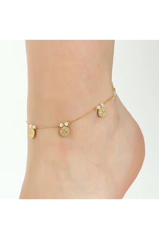 Bracelet de cheville - Laiton plaqué or & cristaux