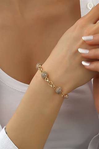 Bracelet doré à l’or fin jaune Zircons