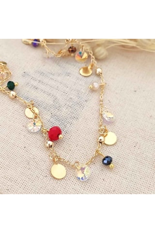 Collier - Laiton plaqué or & cristaux